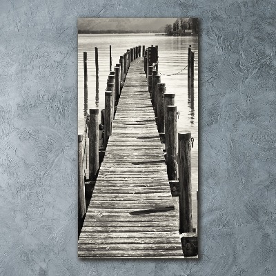 Quadro in vetro acrilico verticale Molo in legno