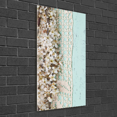 Quadro stampa su vetro acrilico verticale Fiori di ciliegio