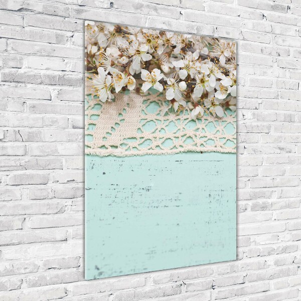 Quadro stampa su vetro acrilico verticale Fiori di ciliegio