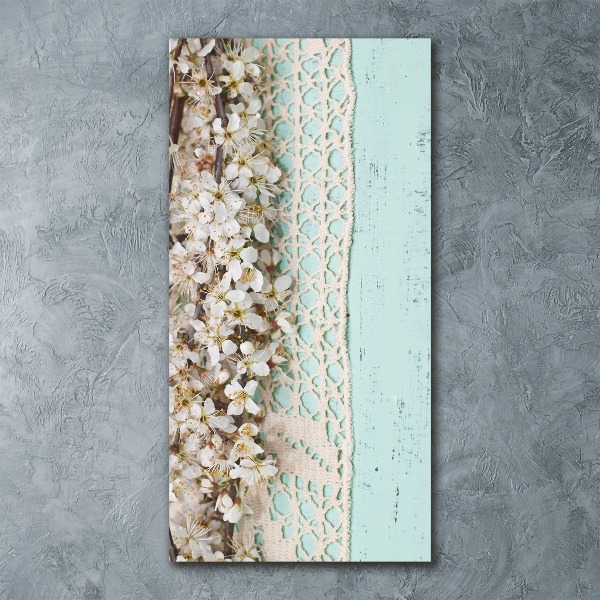 Quadro stampa su vetro acrilico verticale Fiori di ciliegio