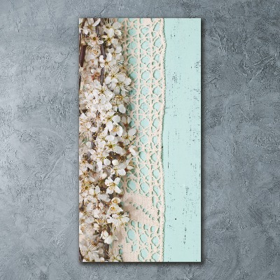 Quadro stampa su vetro acrilico verticale Fiori di ciliegio