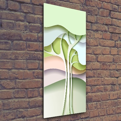 Quadro stampa su vetro acrilico verticale Albero astratto