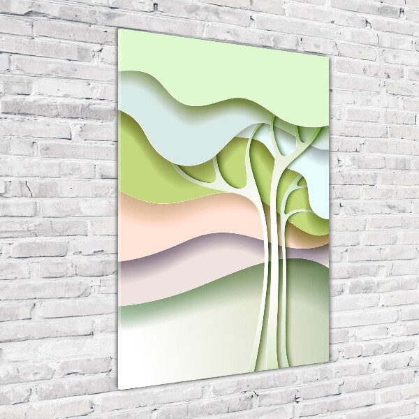 Quadro stampa su vetro acrilico verticale Albero astratto