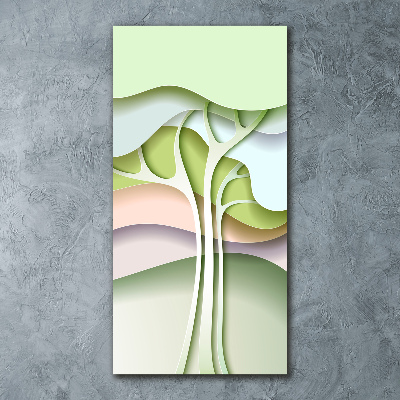 Quadro stampa su vetro acrilico verticale Albero astratto