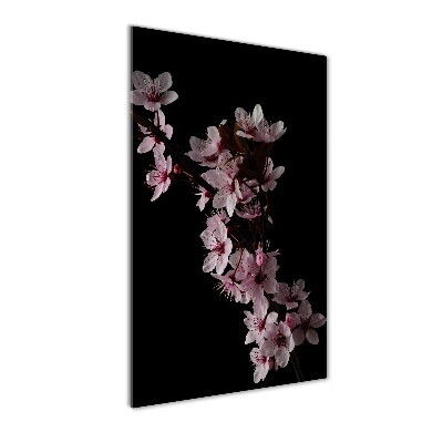 Quadro in vetro acrilico verticale Fiori di ciliegio