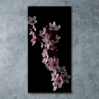 Quadro in vetro acrilico verticale Fiori di ciliegio