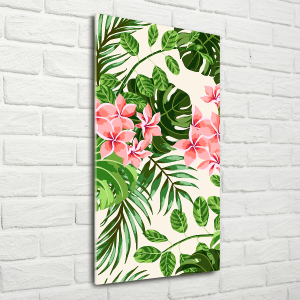 Quadro vetro acrilico verticale Fiori hawaiani