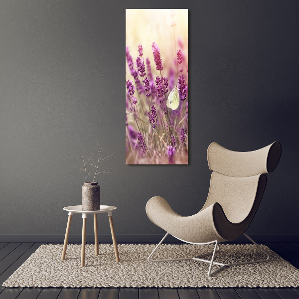 Quadro acrilico verticale Fiori di lavanda