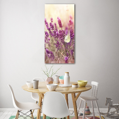 Quadro acrilico verticale Fiori di lavanda