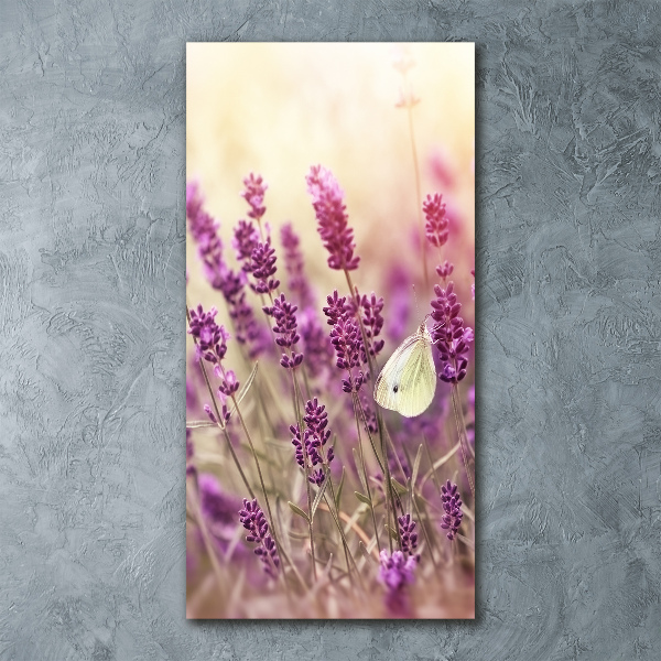 Quadro acrilico verticale Fiori di lavanda