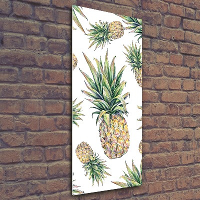 Quadro stampa su vetro acrilico verticale Ananas