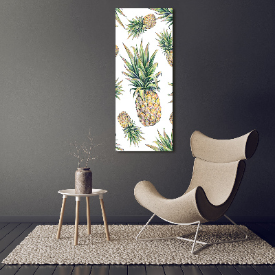 Quadro stampa su vetro acrilico verticale Ananas