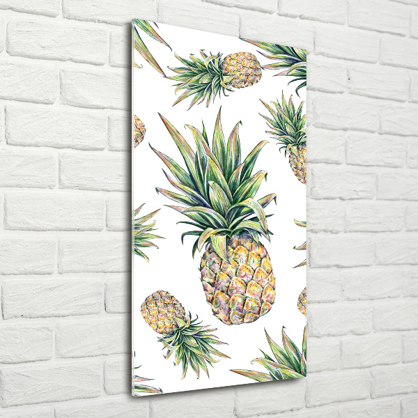 Quadro stampa su vetro acrilico verticale Ananas