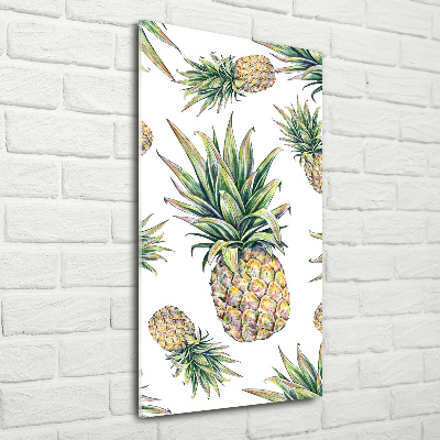 Quadro stampa su vetro acrilico verticale Ananas