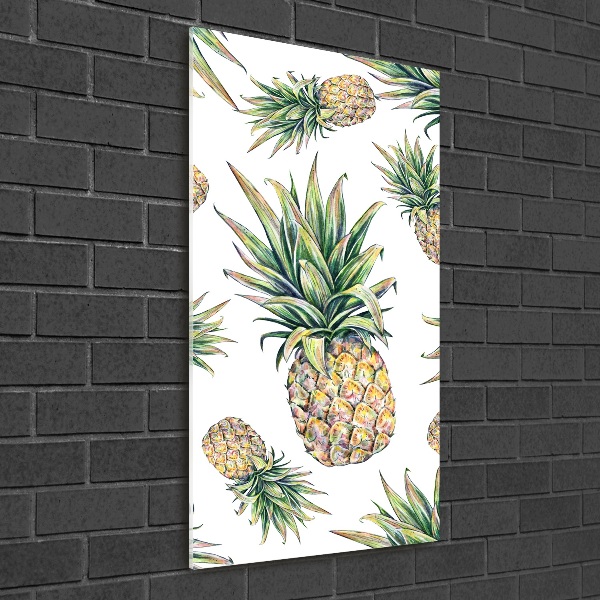 Quadro stampa su vetro acrilico verticale Ananas