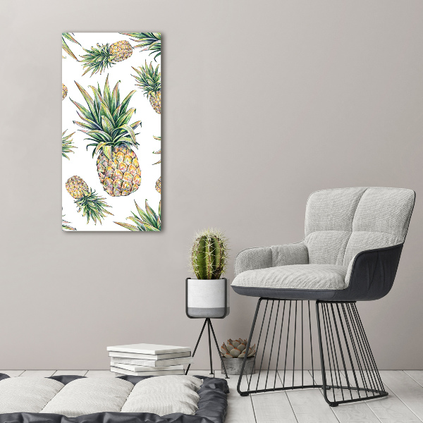 Quadro stampa su vetro acrilico verticale Ananas