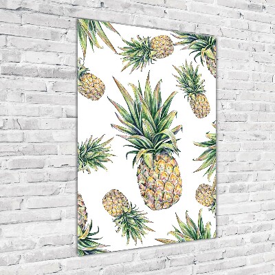 Quadro stampa su vetro acrilico verticale Ananas