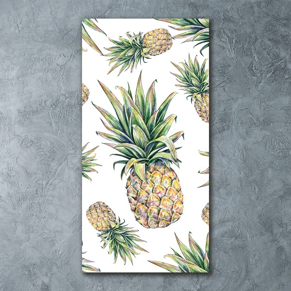 Quadro stampa su vetro acrilico verticale Ananas