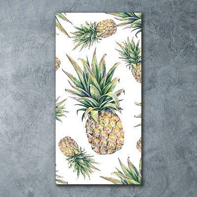 Quadro stampa su vetro acrilico verticale Ananas