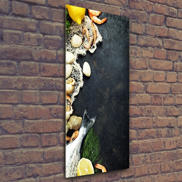 Quadro in vetro acrilico verticale Frutti di mare