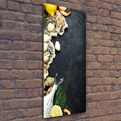 Quadro in vetro acrilico verticale Frutti di mare