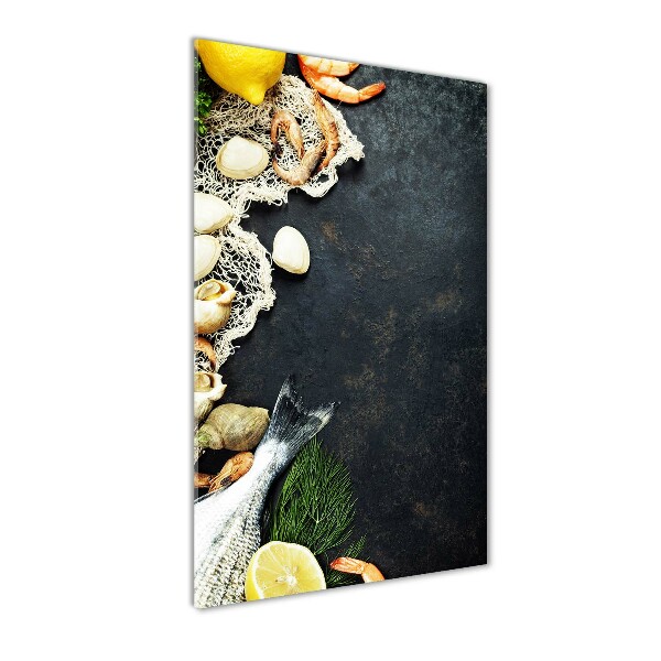 Quadro in vetro acrilico verticale Frutti di mare