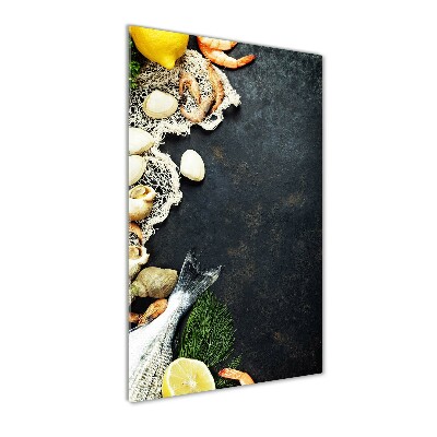 Quadro in vetro acrilico verticale Frutti di mare