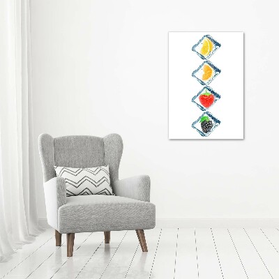 Quadro acrilico verticale Frutta e ghiaccio