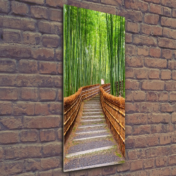 Quadro acrilico verticale Foresta di bambù