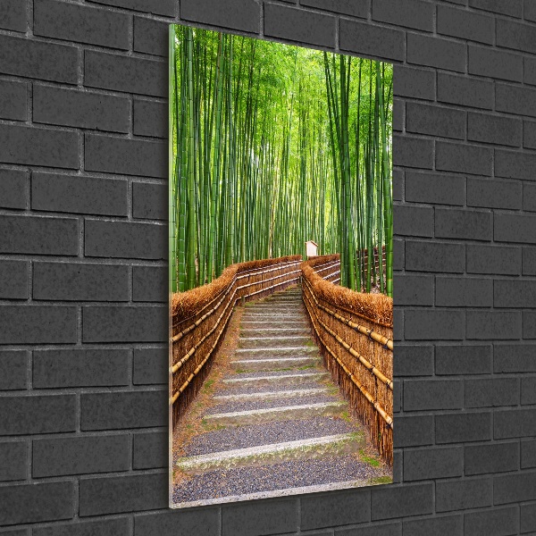 Quadro acrilico verticale Foresta di bambù
