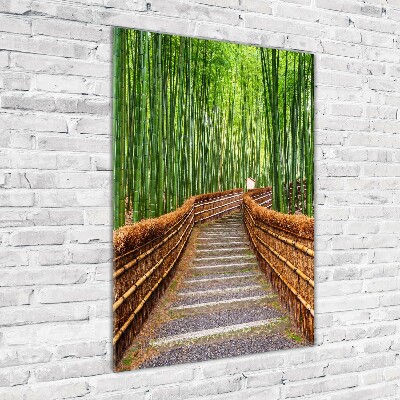 Quadro acrilico verticale Foresta di bambù