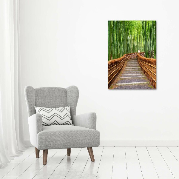 Quadro acrilico verticale Foresta di bambù
