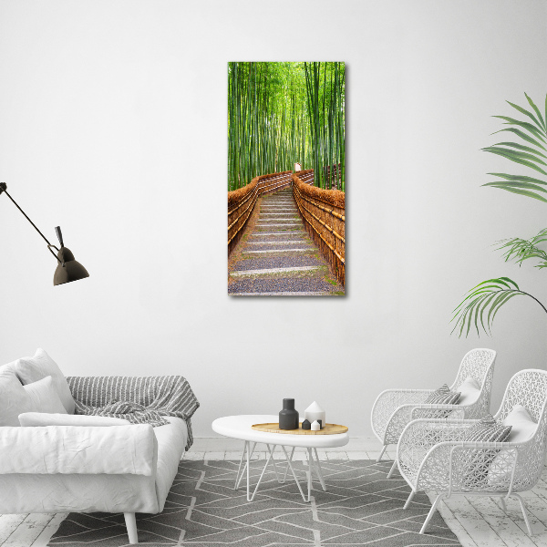 Quadro acrilico verticale Foresta di bambù