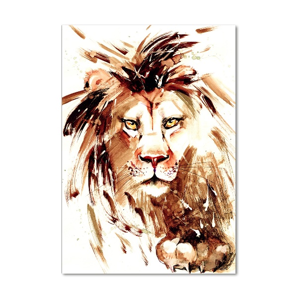 Quadro in vetro acrilico verticale Leone