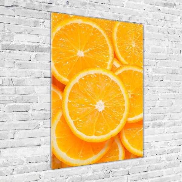 Quadro in vetro acrilico verticale Fette d'arancia
