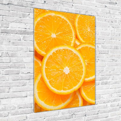 Quadro in vetro acrilico verticale Fette d'arancia