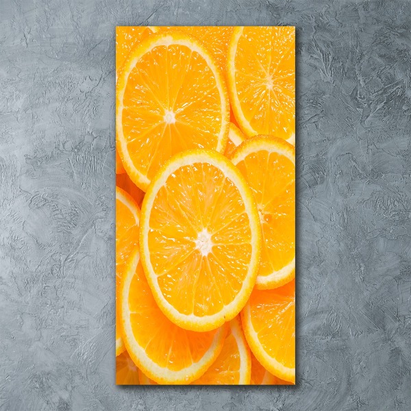 Quadro in vetro acrilico verticale Fette d'arancia