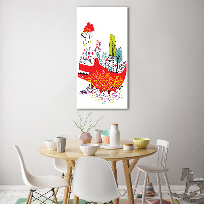 Quadro vetro acrilico verticale Coccodrillo