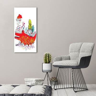 Quadro vetro acrilico verticale Coccodrillo