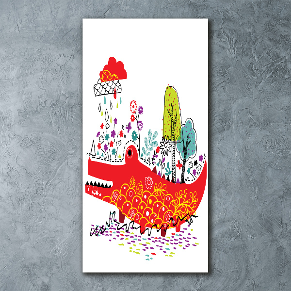 Quadro vetro acrilico verticale Coccodrillo