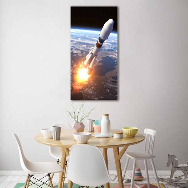 Quadro acrilico verticale Razzo spaziale