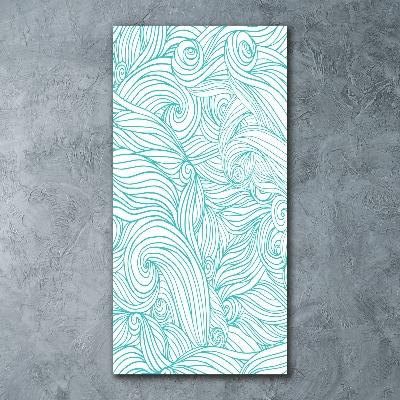 Quadro stampa su vetro acrilico verticale Onde blu