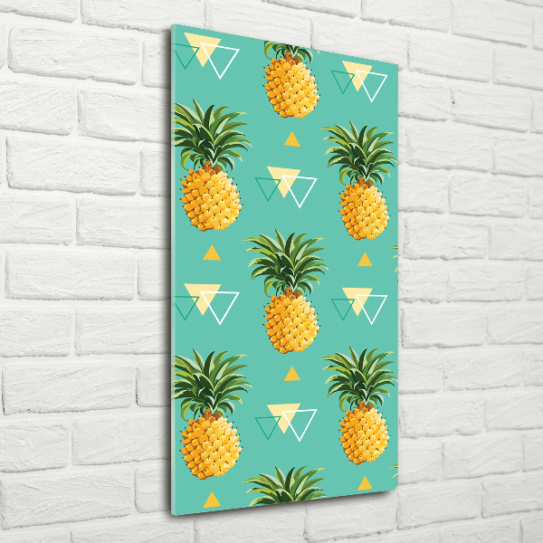 Quadro in vetro acrilico verticale Ananas