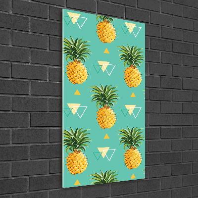 Quadro in vetro acrilico verticale Ananas