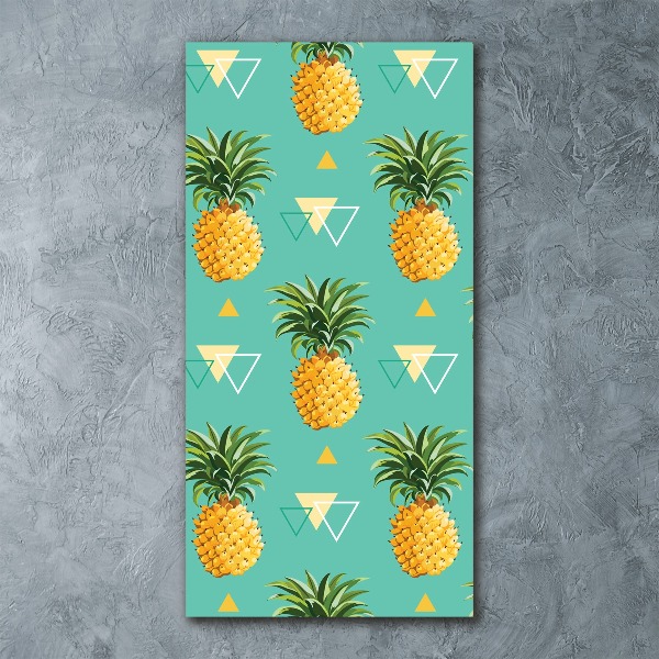 Quadro in vetro acrilico verticale Ananas