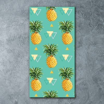 Quadro in vetro acrilico verticale Ananas