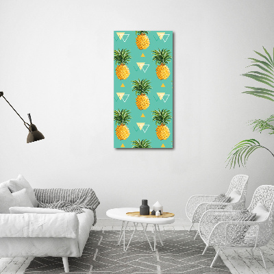 Quadro in vetro acrilico verticale Ananas