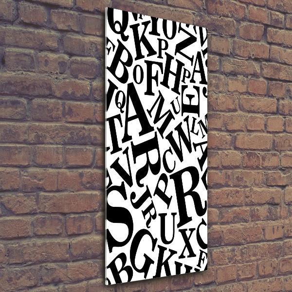 Quadro acrilico verticale Alfabeto