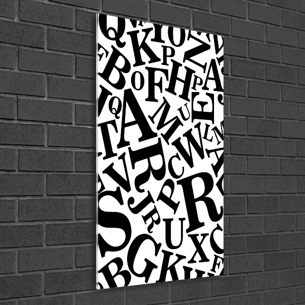 Quadro acrilico verticale Alfabeto