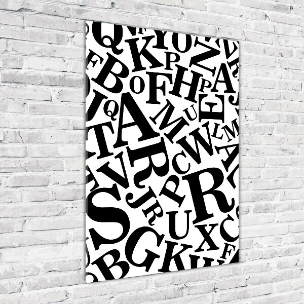 Quadro acrilico verticale Alfabeto